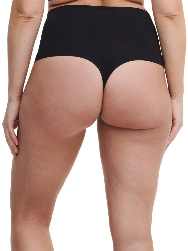 Chantelle – Smooth Comfort Sculpting Tanga mit hoher Taille in Schwarz