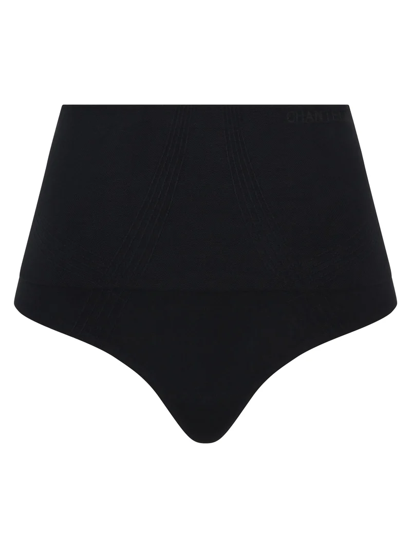 Chantelle – Smooth Comfort Sculpting Tanga mit hoher Taille in Schwarz