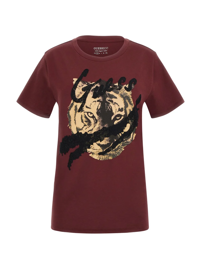 SS GUESS TIGER LACE EASY TEE