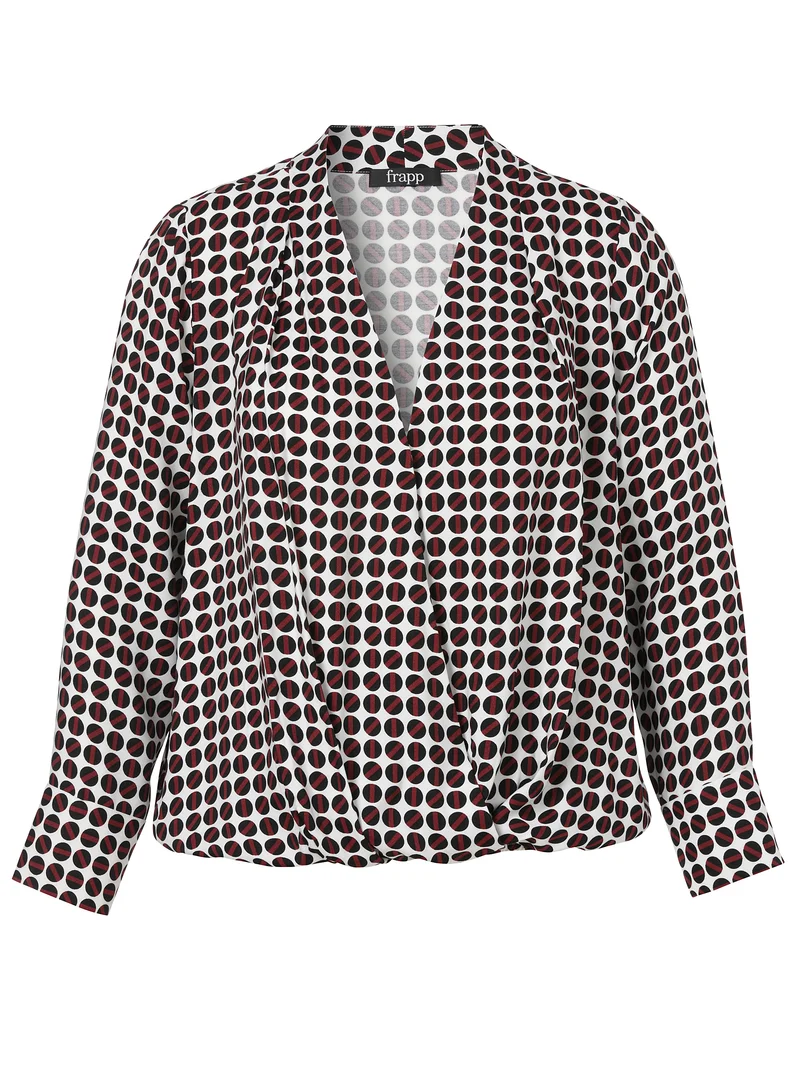 Bluse V-Ausschnitt 1/1 Arm Druck