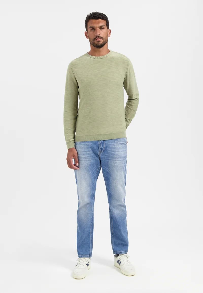 Pullover Crewneck Garment Dyed + Stone Washed
