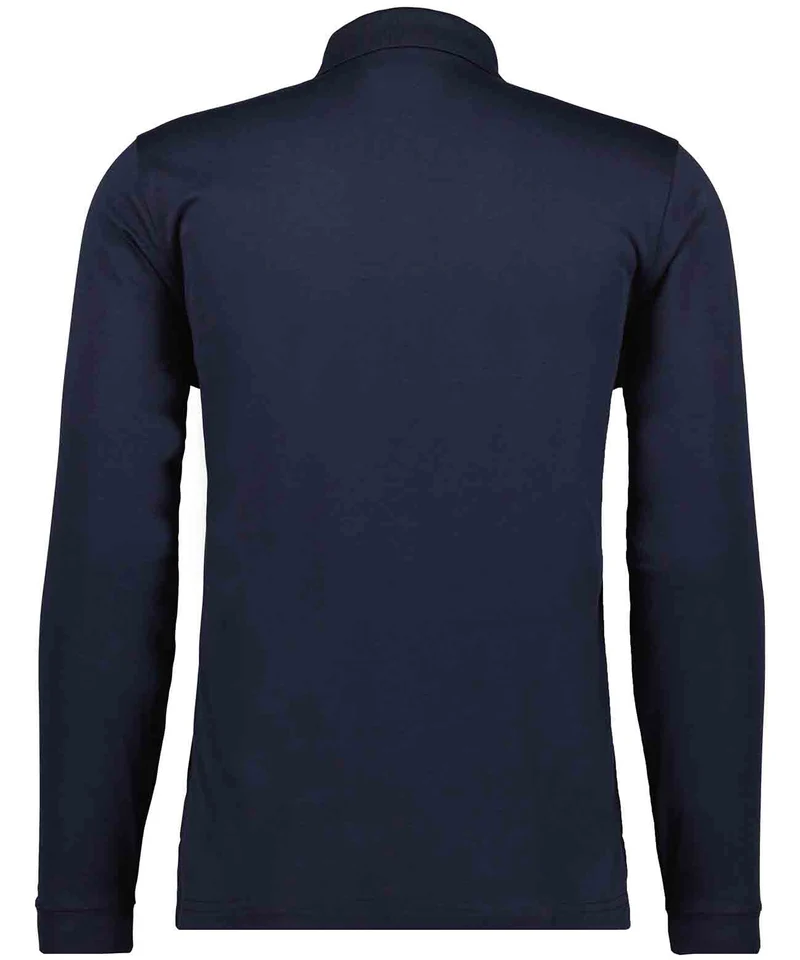 Softknit-Polo mit Brusttasche, Langarm
