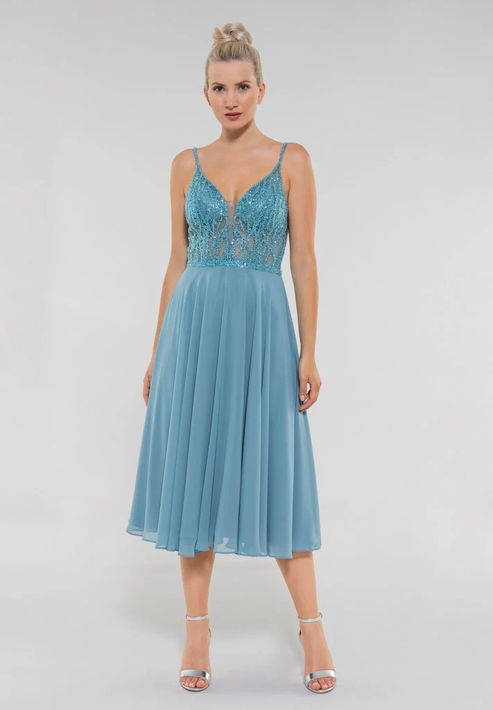 Cocktailkleid aus Materialmix