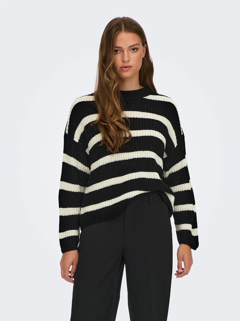 JDYJUSTY L/S STRIPE PULLOVER KNT NOOS