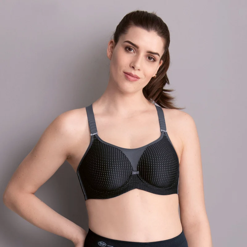 Anita Active – Performance Wirex Sport-BH mit Bügel Schwarz/Anthrazit