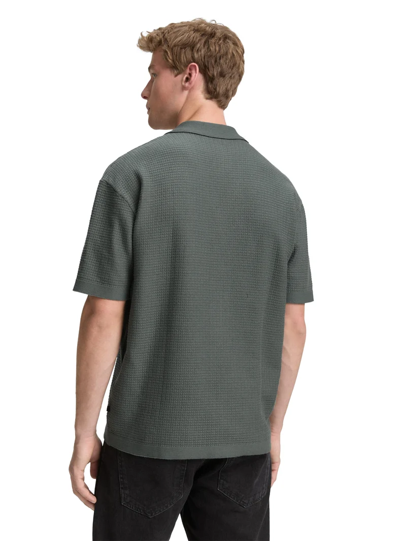 Strick-Poloshirt mit kurzen Ärmeln