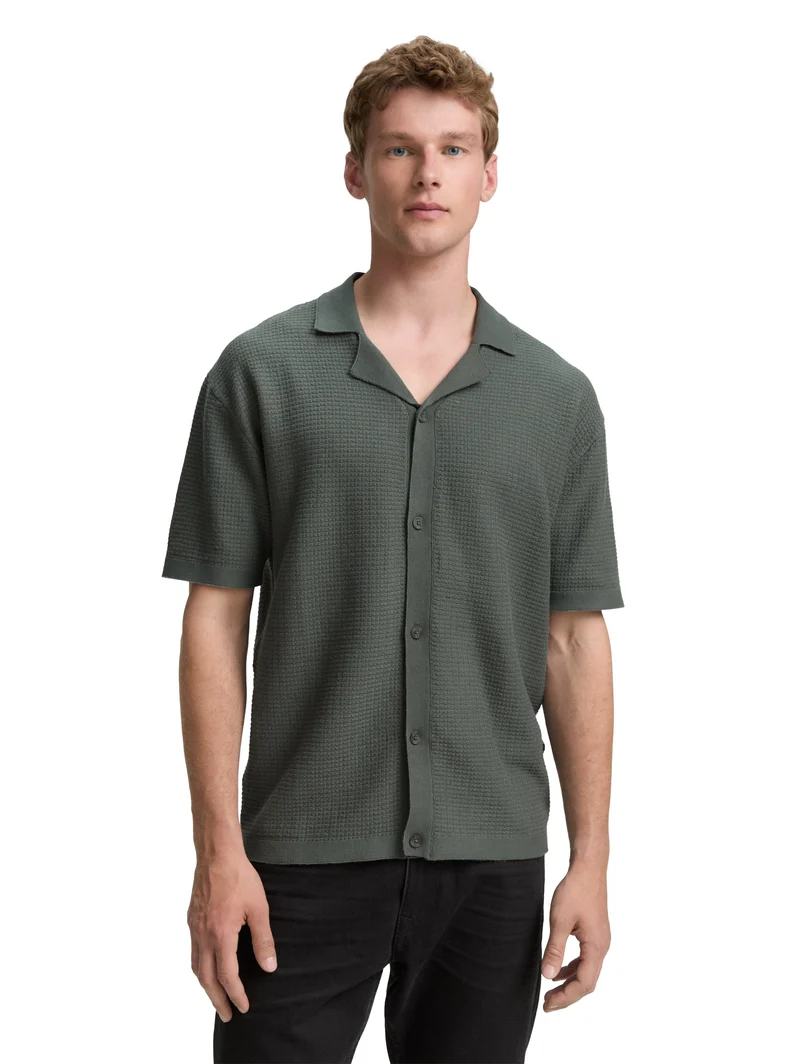 Strick-Poloshirt mit kurzen Ärmeln