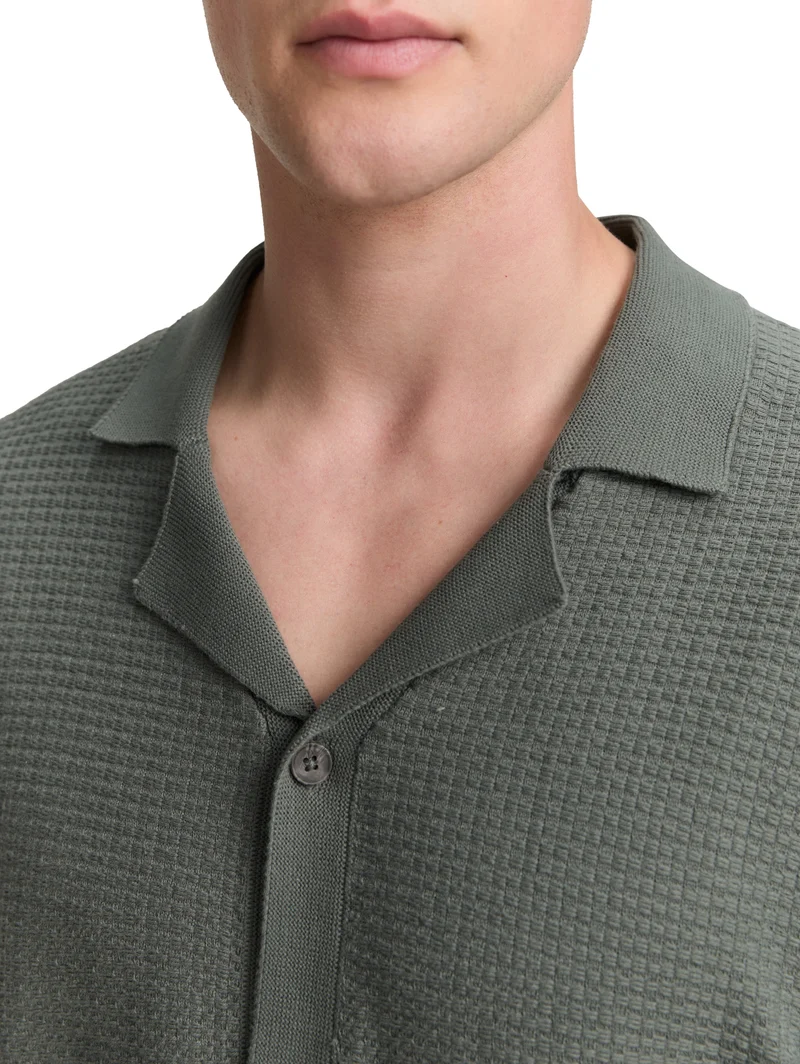 Strick-Poloshirt mit kurzen Ärmeln