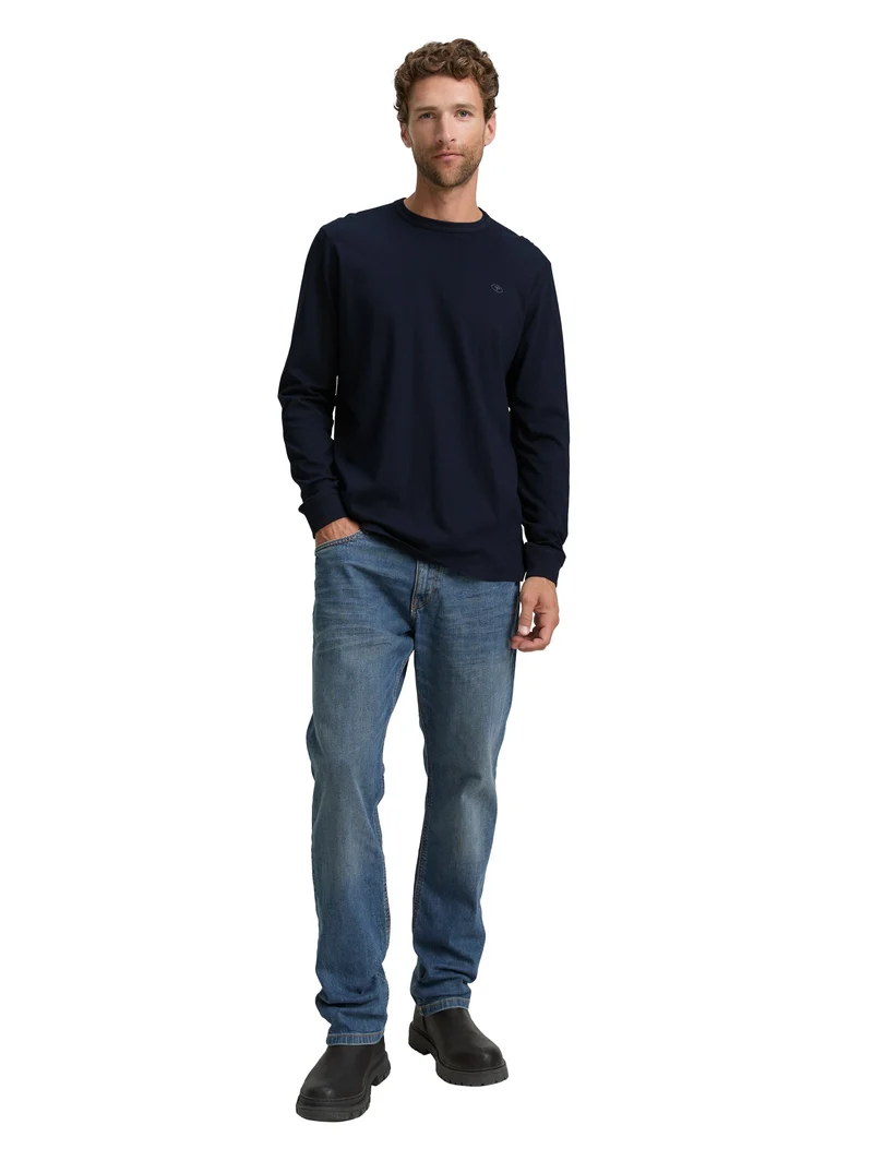 Basic Langarmshirt aus Baumwolle