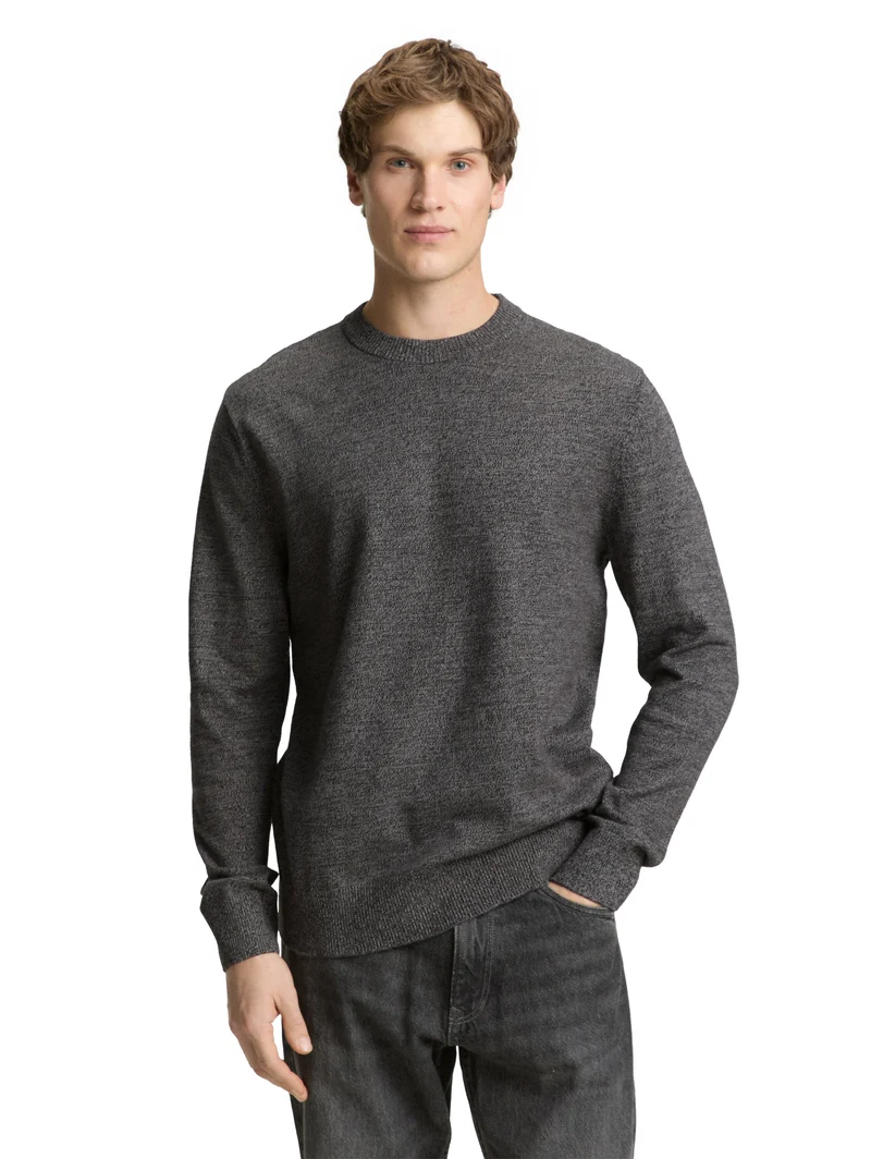 Basic Strickpullover aus Baumwolle