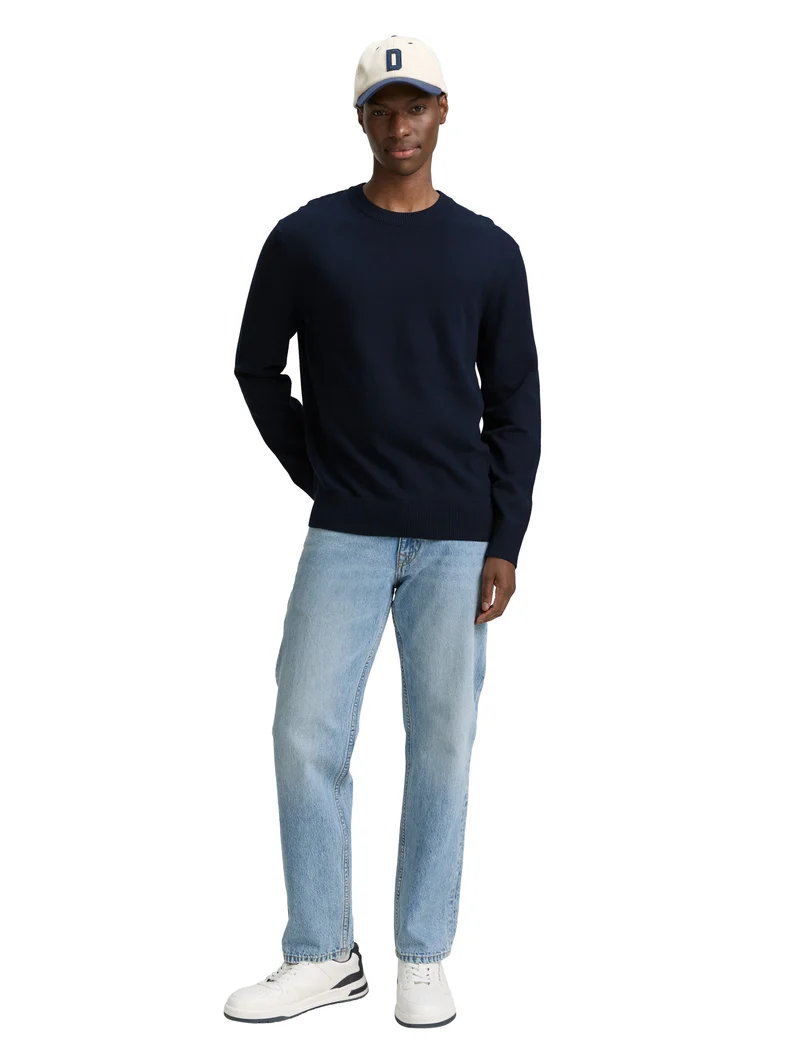 Basic Strickpullover aus Baumwolle
