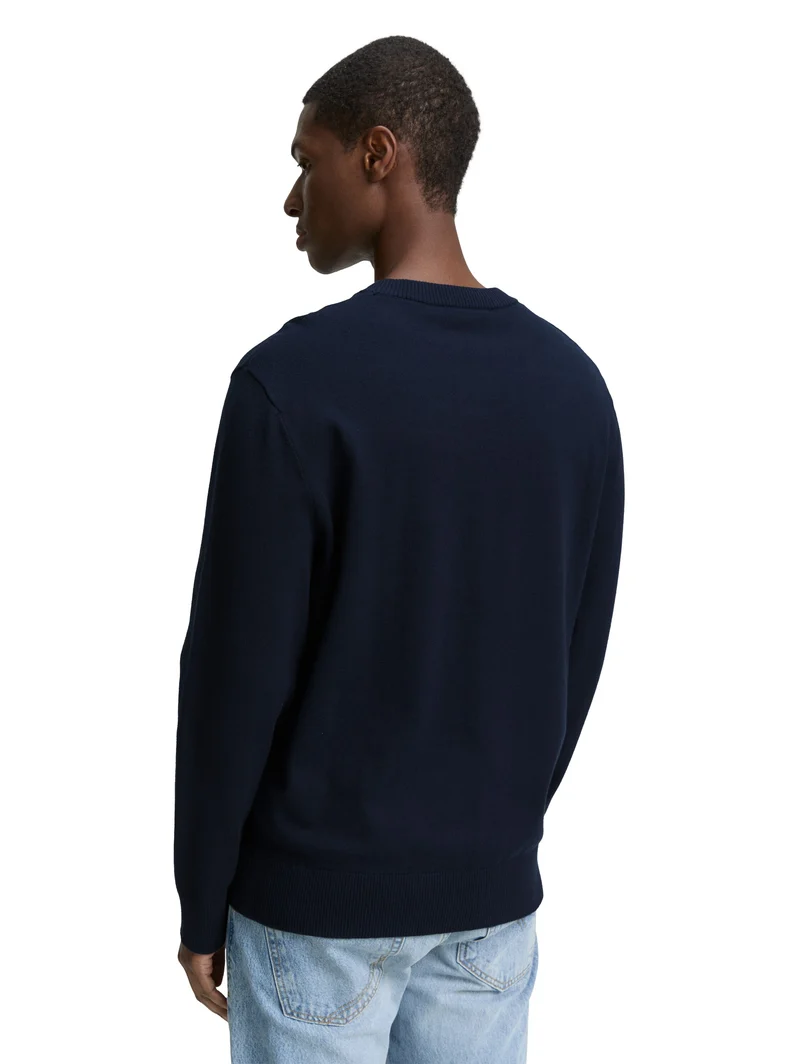 Basic Strickpullover aus Baumwolle