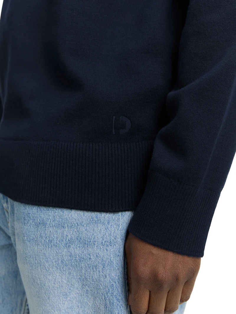 Basic Strickpullover aus Baumwolle
