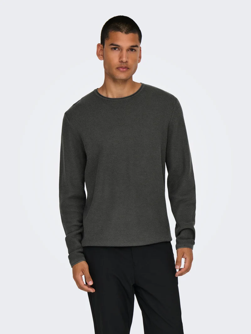 ONSERIC REG 12 STRUC CREW KNIT NOOS