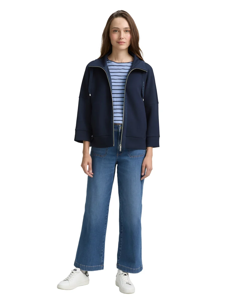 Boxy Fit Scuba Sweatjacke