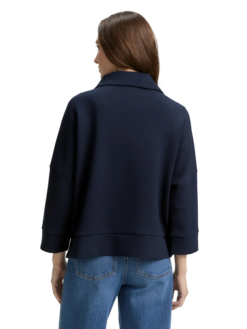 Boxy Fit Scuba Sweatjacke