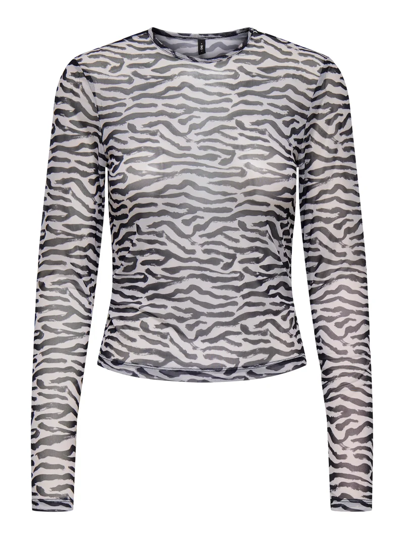 ONLELVA L/S O-NECK MESH TOP BOX JRS