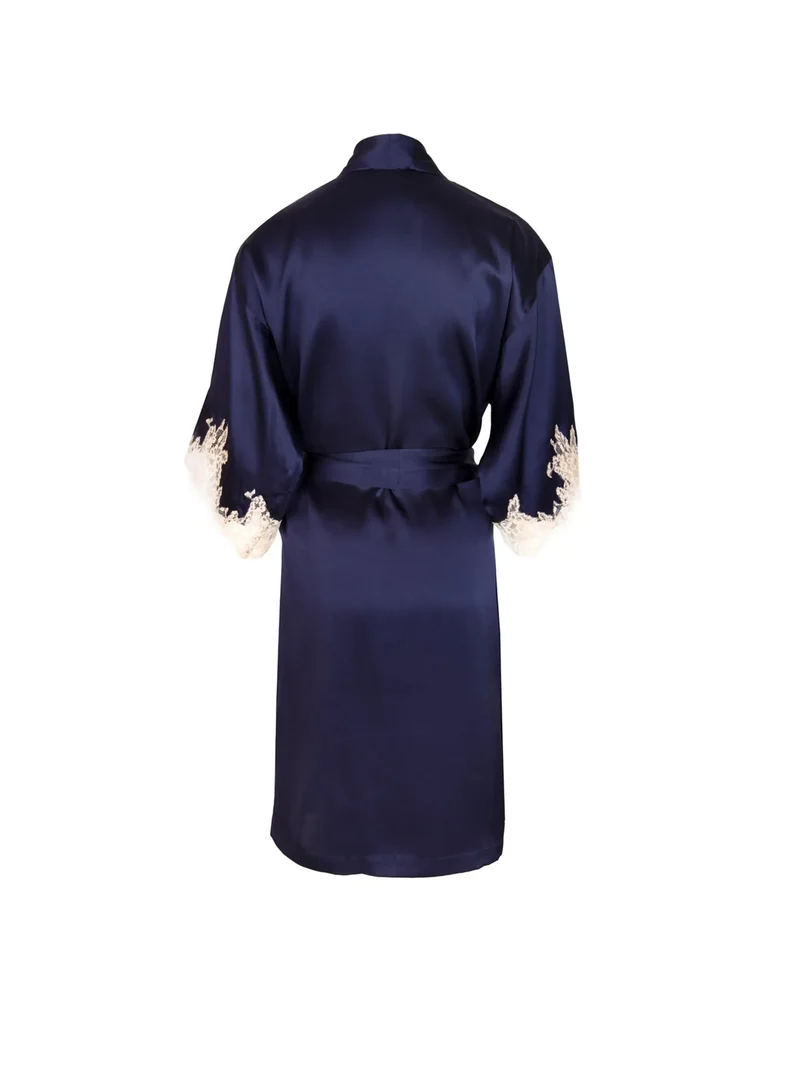 Lise Charmel - Splendeur Soie mittellanges Negligé-Kleid Marine