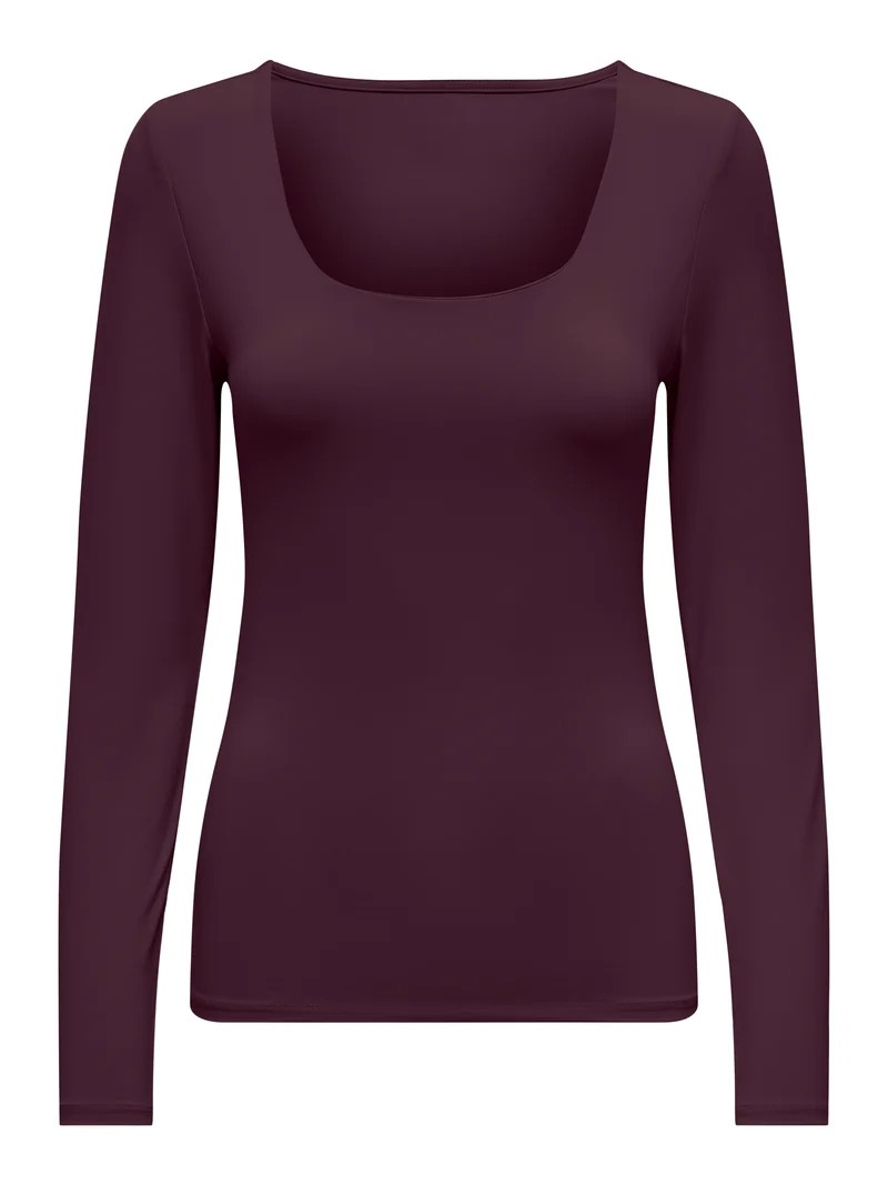 ONLEA L/S 2-WAY DEEP NECK TOP JRS NOOS