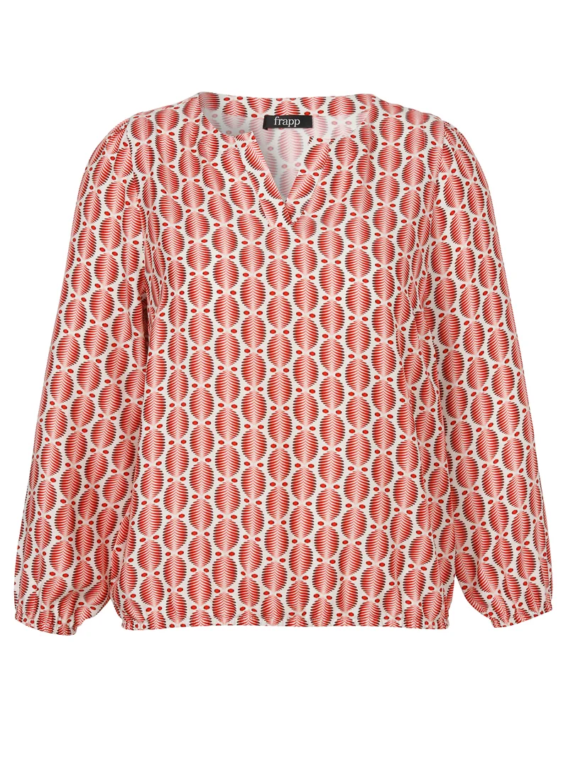 Bluse V-Ausschnitt 1/1 Arm Druck