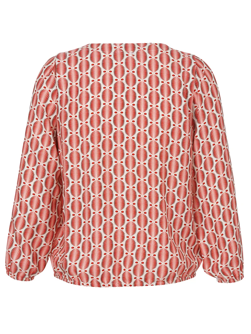 Bluse V-Ausschnitt 1/1 Arm Druck