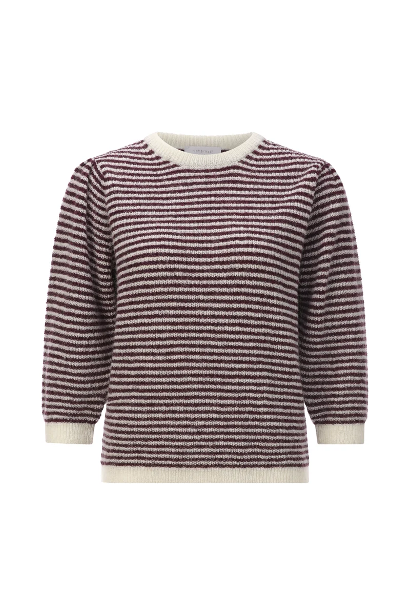 Striped Crew Puff Sleeves