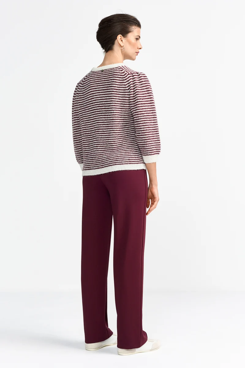 Striped Crew Puff Sleeves