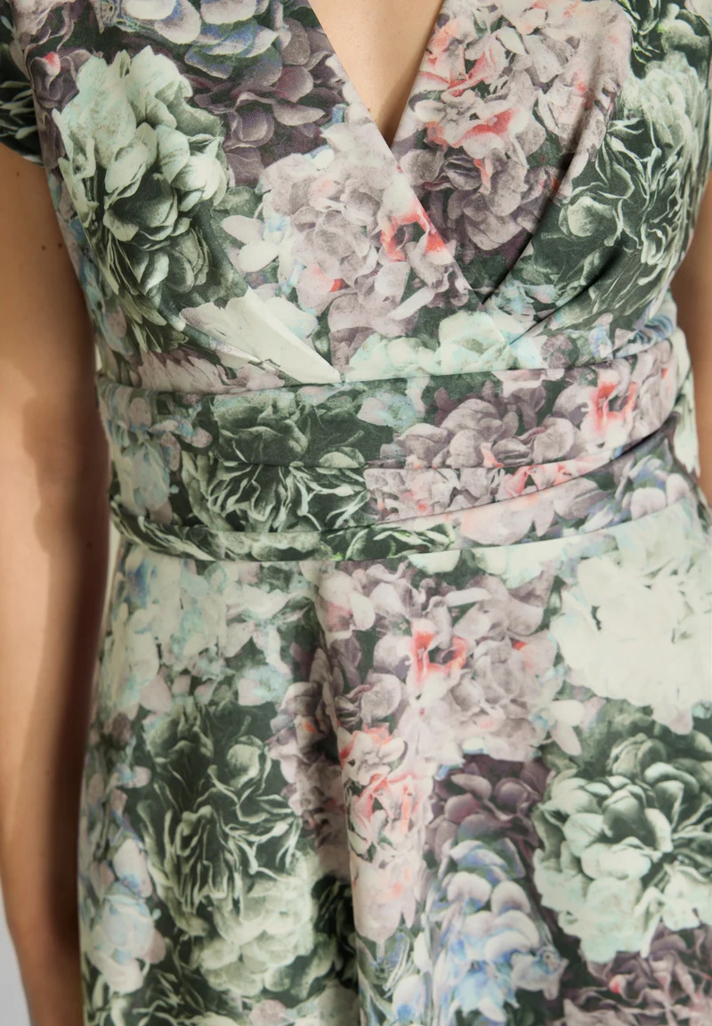 Cocktailkleid aus floral bedrucktem Scuba