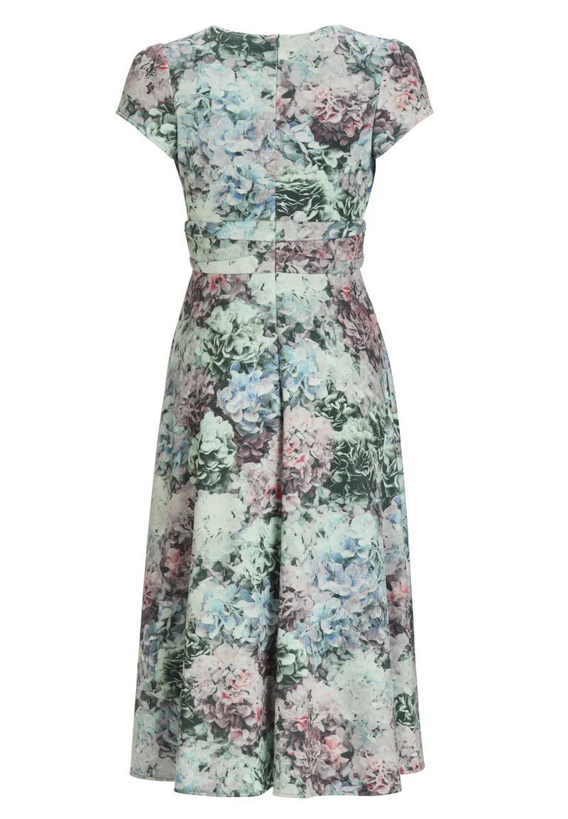Cocktailkleid aus floral bedrucktem Scuba