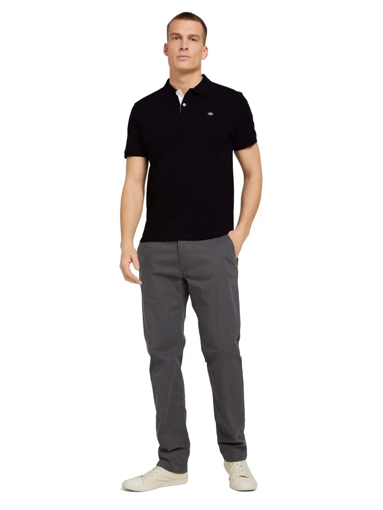 basic polo with contrast, Black