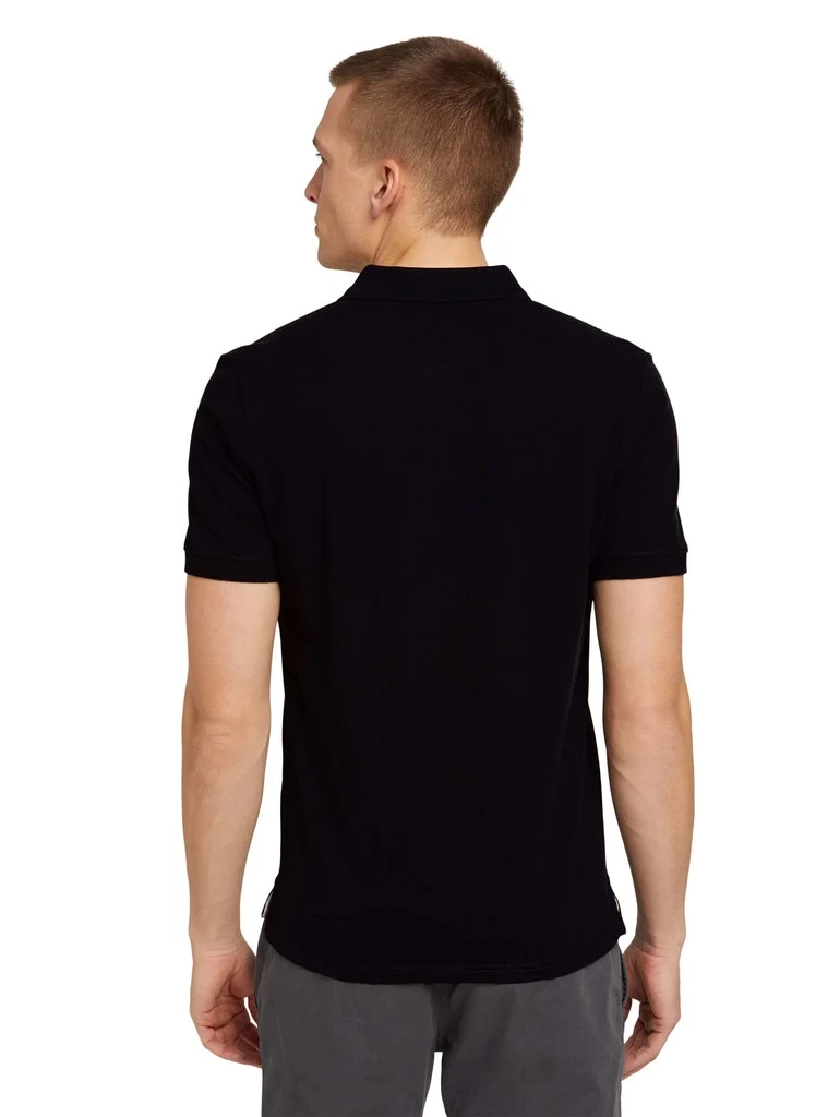 basic polo with contrast, Black