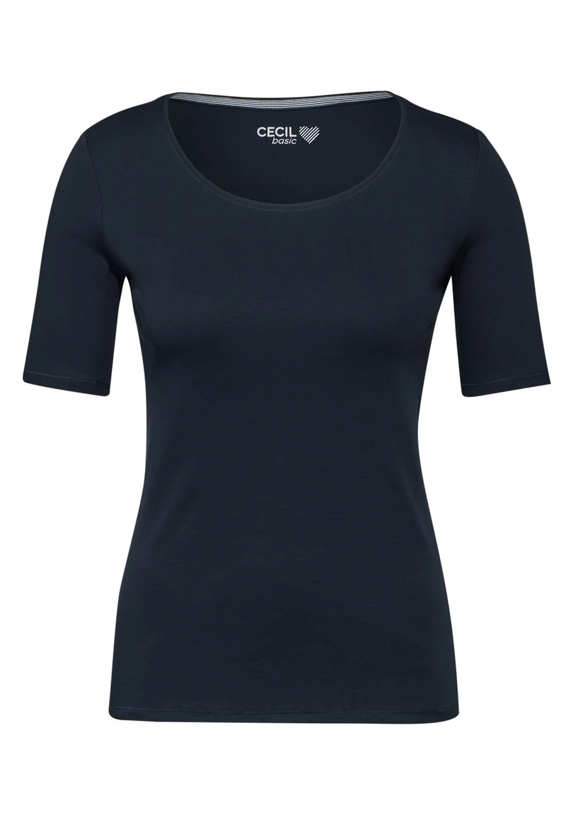 Basic T-Shirt mit Rundhals in Unifarbe
