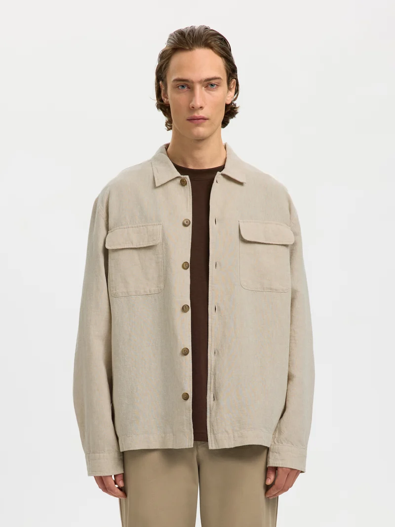 SLMOTTO LEROY LINEN BLEND OVERSHIRT NOOS