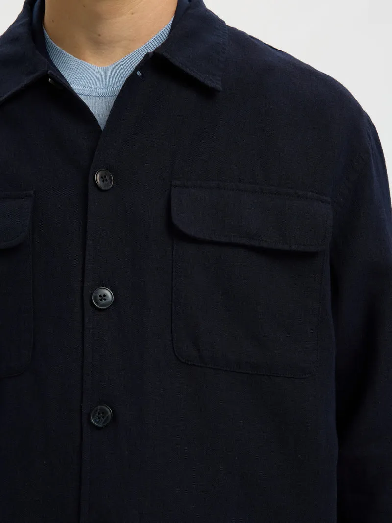 SLMOTTO LEROY LINEN BLEND OVERSHIRT NOOS