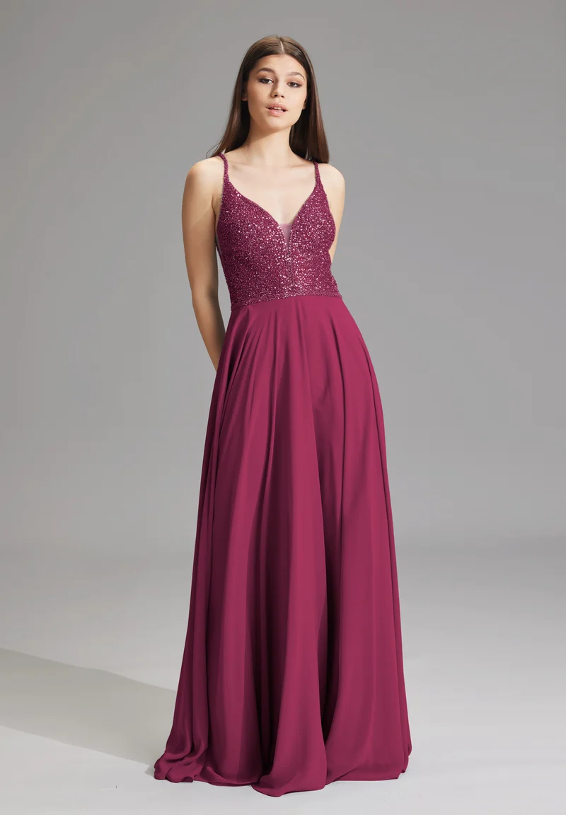 Abendkleid aus Materialmix