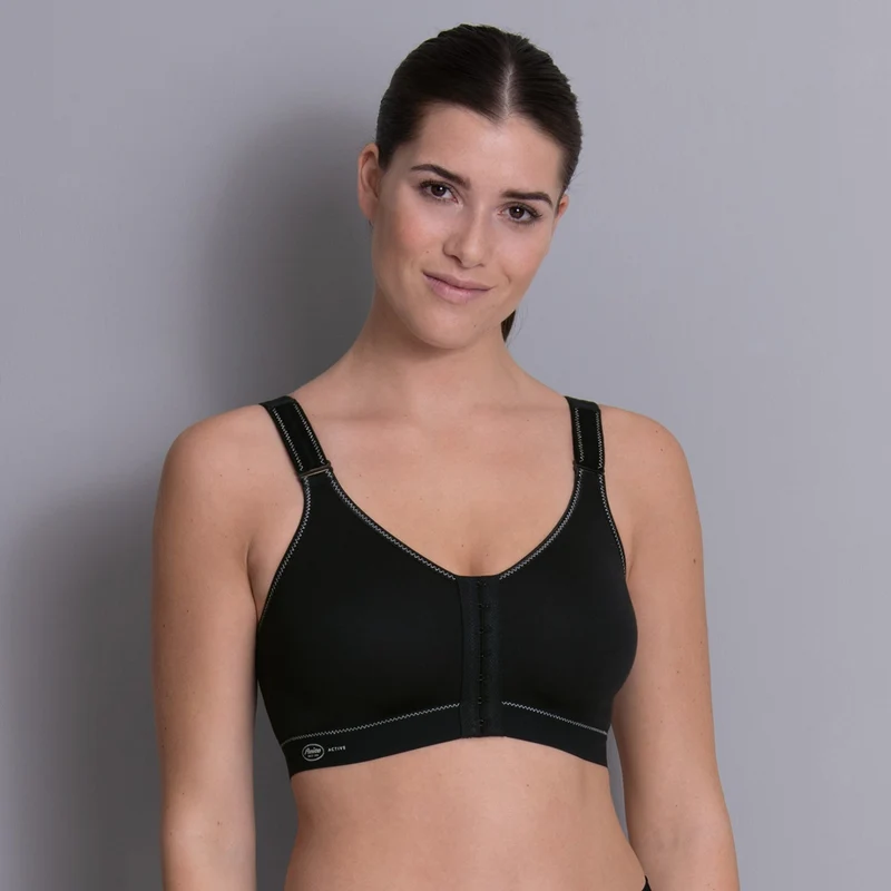 Anita Active - Frontline Sport-BH mit Frontverschluss Schwarz