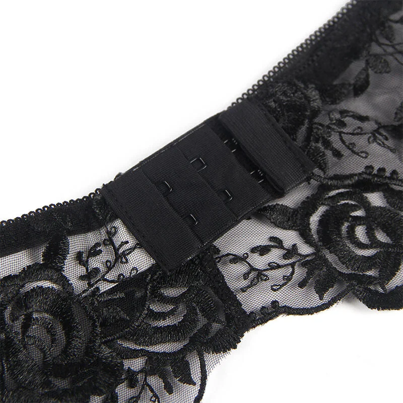 SUBBLIME: 3-teiliges Set mit schwarzer Blumenspitze