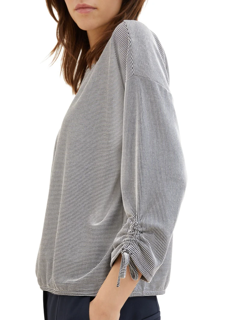 Loose Fit Langarmshirt mit Raffärmeln