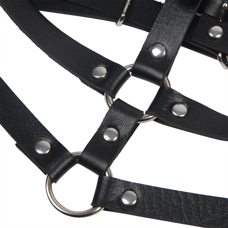 SUBBLIME - Verführerisches Leder-Brustharness in Schwarz, Einheitsgröße