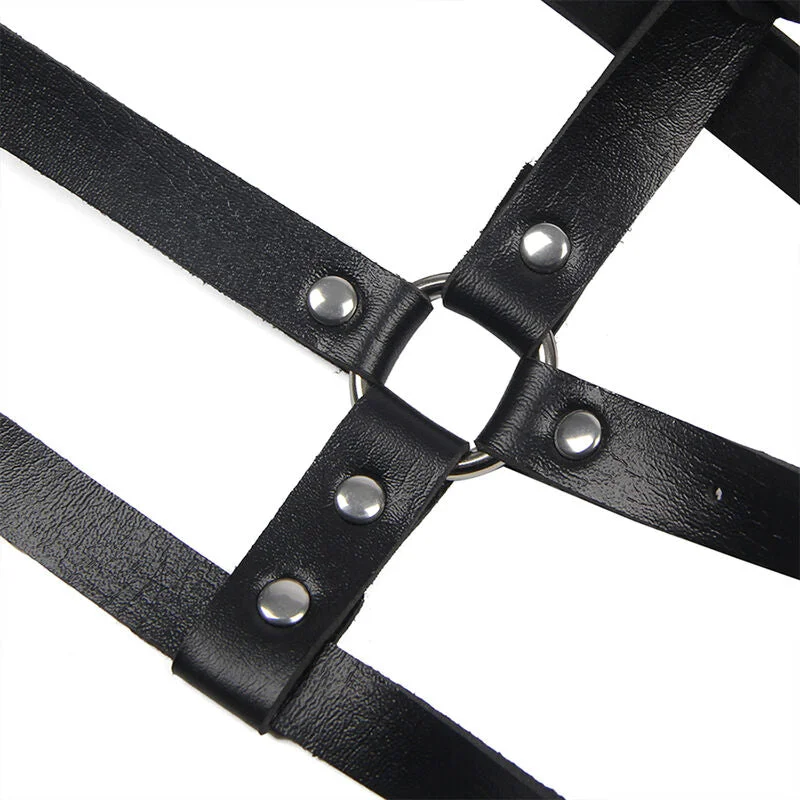 SUBBLIME - Verführerisches Leder-Brustharness in Schwarz, Einheitsgröße
