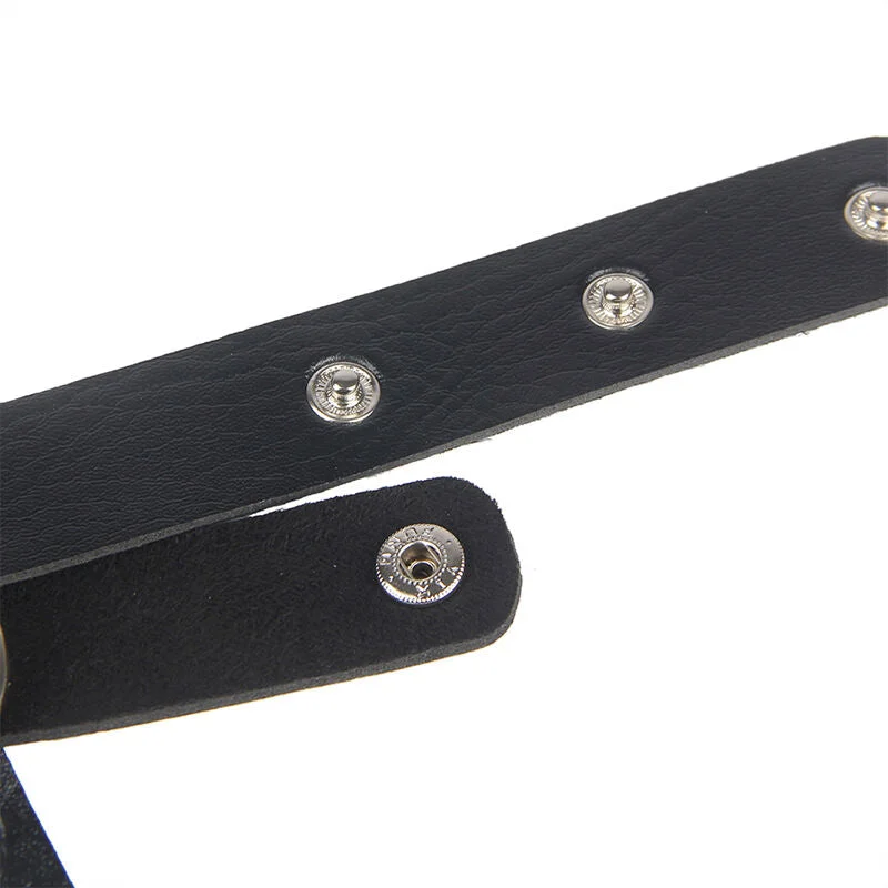 Verführerisches Leder-Brustharness mit Ketten - Schwarz, Einheitsgröße