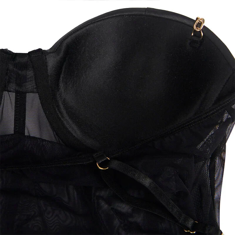 Mystique Noir - Eleganter Body mit Kettenträgern