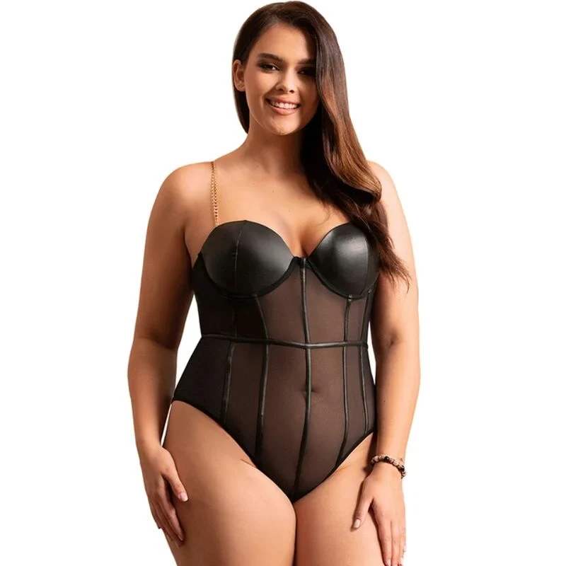 Mystique Noir - Eleganter Body mit Kettenträgern