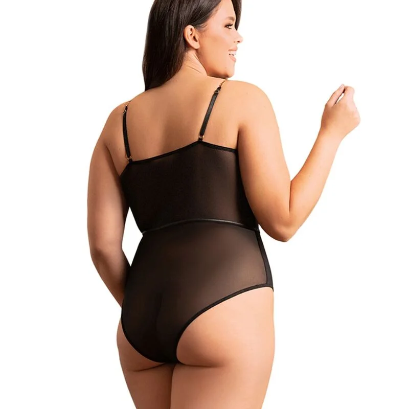 Mystique Noir - Eleganter Body mit Kettenträgern