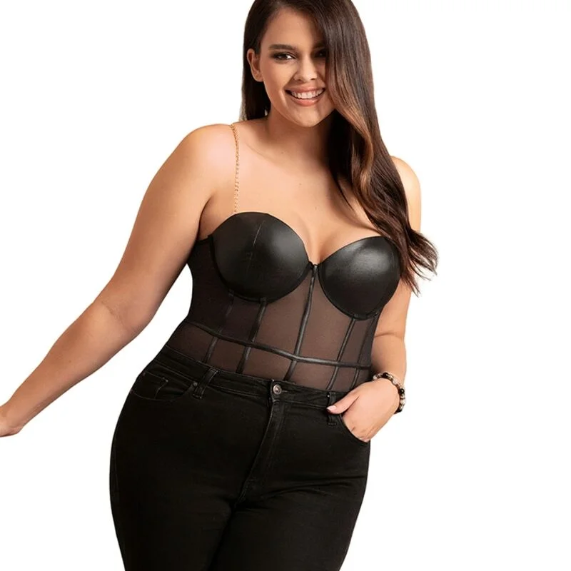 Mystique Noir - Eleganter Body mit Kettenträgern