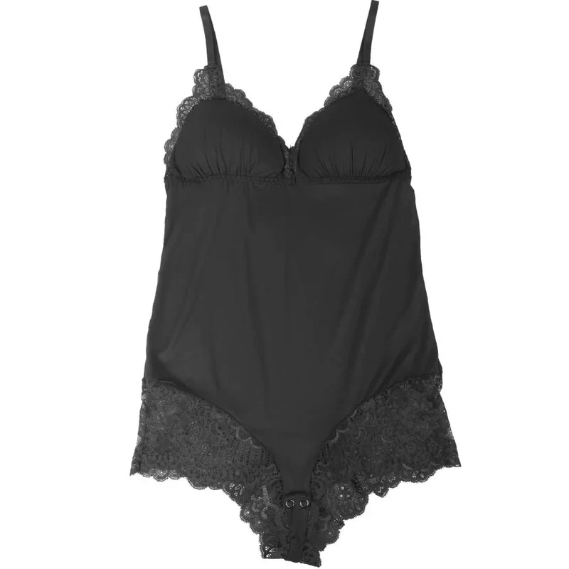 Blütenzauber Body – Eleganz - Schwarz L/XL