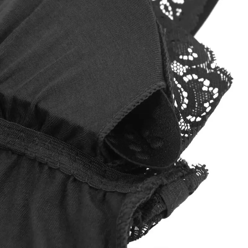 Blütenzauber Body – Eleganz - Schwarz L/XL