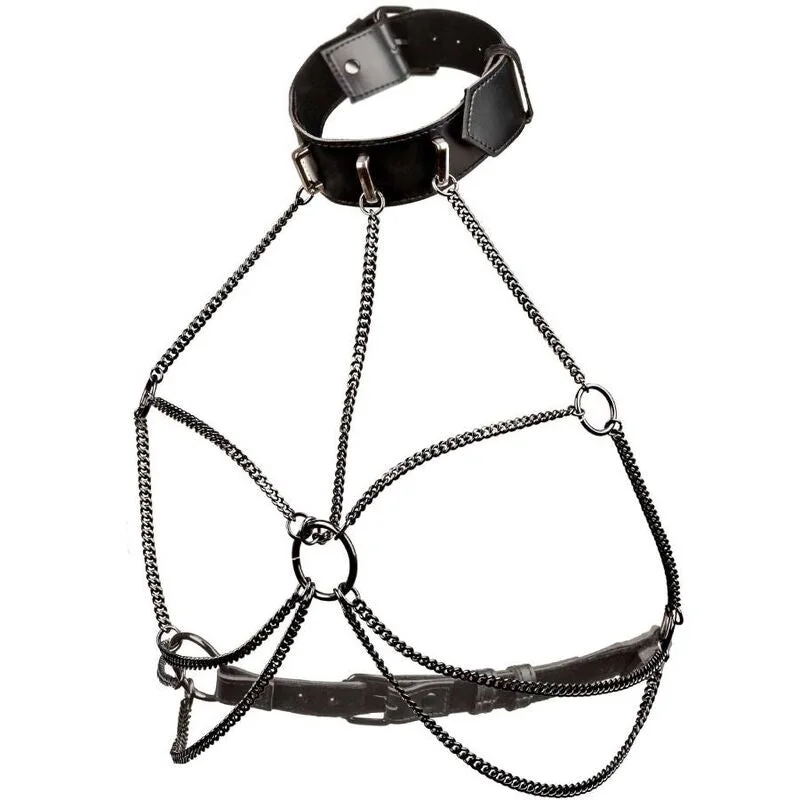 CALEXOTICS – Euphoria Plus Size Mehrketten-Halsband-Geschirr Schwarz