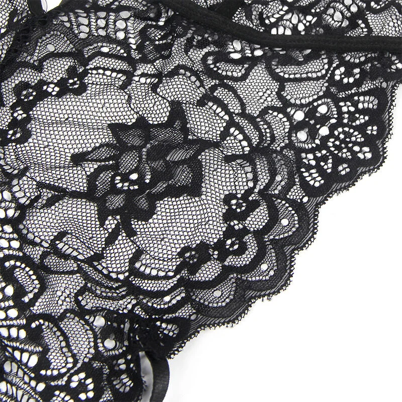 Verführerisches Schwarzes Polizei-Dessous mit Spitze - SUBBLIME