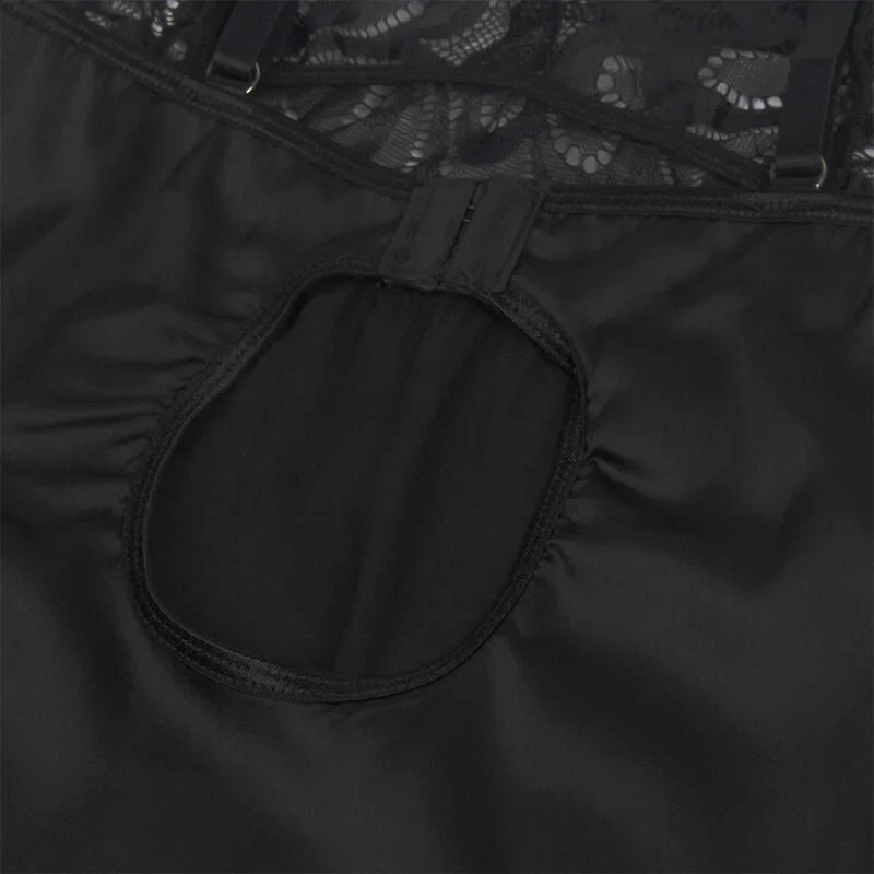 Verführerisches Babydoll mit Blumenprint – Schwarz, Sinnliche Eleganz